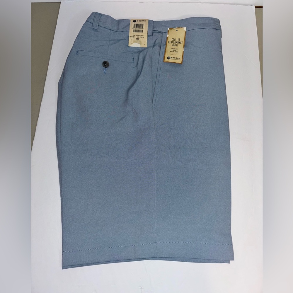 Haggar Men's Light Blue Flat Front Performance Shorts